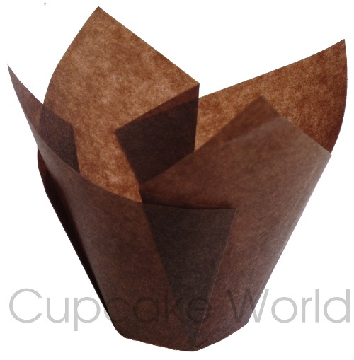25PC CAFE STYLE BROWN PAPER CUPCAKE MUFFIN WRAPS STANDARD